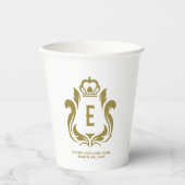 Gobelets En Papier Monogramme E en Crête Dorée Monogrammée (Recto)