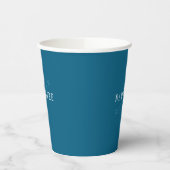 Gobelets En Papier Monogramme élégant | Bleu océan (Gauche)