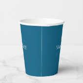Gobelets En Papier Monogramme élégant | Bleu océan (Droite)