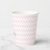 Gobelets En Papier Monogramme élégant Motif rose personnalisé moderne (Verso)