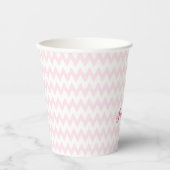 Gobelets En Papier Monogramme élégant Motif rose personnalisé moderne (Recto)