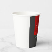 Gobelets En Papier Monogramme Elegant Red Grey Ajouter Nom Initiales (Droite)