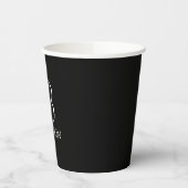 Gobelets En Papier Monogramme et nom de script personnalisé noir (Gauche)