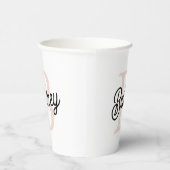 Gobelets En Papier Monogramme et nom personnalisé moderne Pastel Pink (Droite)