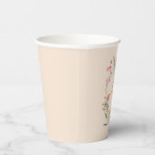 Gobelets En Papier Monogramme floral Baby shower neutre genre (Droite)