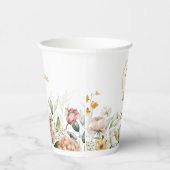 Gobelets En Papier Monogramme Initial & Nom, Coupes Florales de papie (Droite)