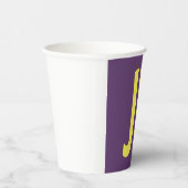 Gobelets En Papier Monogramme Lettres initiales Indigo Yellow Minimal (Droite)