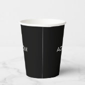 Gobelets En Papier Monogramme moderne en noir et or (Droite)
