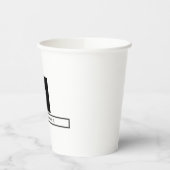 Gobelets En Papier Monogramme moderne Professional Plain Nom simple (Gauche)