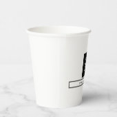 Gobelets En Papier Monogramme moderne Professional Plain Nom simple (Droite)