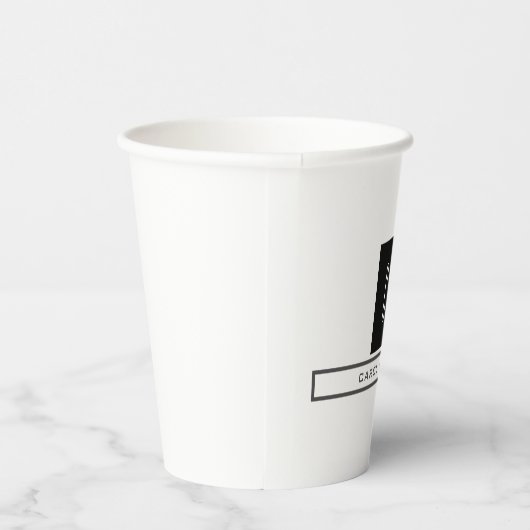 Gobelets En Papier Monogramme moderne Professional Plain Nom simple (Droite)