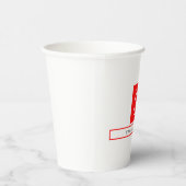 Gobelets En Papier Monogramme moderne Professional Plain Nom simple (Droite)