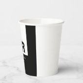 Gobelets En Papier Monogramme noir blanc Créer cadeau personnalisé (Gauche)