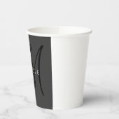 Gobelets En Papier Monogramme noir professionnel Gris Votre nom (Gauche)