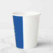 Gobelets En Papier Monogramme Nom initial Bleu profond Unique Minimal (Gauche)