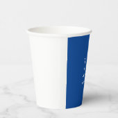 Gobelets En Papier Monogramme Nom initial Bleu profond Unique Minimal (Droite)