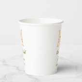 Gobelets En Papier monogramme orange simple moderne pour enterrement  (Gauche)