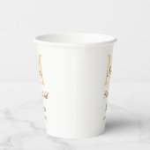 Gobelets En Papier monogramme orange simple moderne pour enterrement  (Droite)