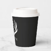 Gobelets En Papier Monogramme personnalisé avec Antler Cerf Blanc Noi (Gauche)