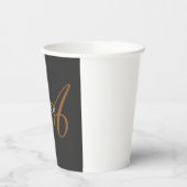 Gobelets En Papier Monogramme plat tendance Nom initial (Gauche)