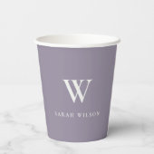 Gobelets En Papier Monogramme promotionnel personnalisé Lilac simple (Verso)