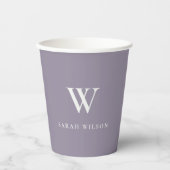 Gobelets En Papier Monogramme promotionnel personnalisé Lilac simple (Recto)