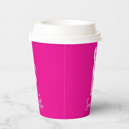 Gobelets En Papier Monogramme rose (Droite)