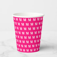 Monogramme rose chaud blanc initial motif moderne