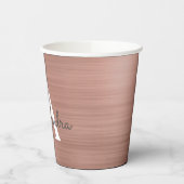 Gobelets en papier Monogramme Rose Gold Blush Pink (Gauche)