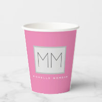 Monogramme rose gras moderne minimaliste Nom Initi