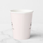 Gobelets En Papier Monogramme rose personnalisé (Droite)