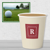 Gobelets En Papier Monogramme, Ruby Red Denim Imprimer Tasses de papi