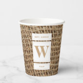 Gobelets En Papier Monogramme Russe de Burlap initial (Verso)