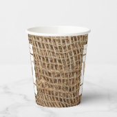 Gobelets En Papier Monogramme Russe de Burlap initial (Gauche)