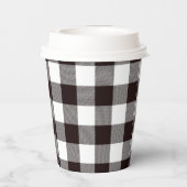 Gobelets En Papier Monogramme Rustique Chic Brown et blanc (Verso)