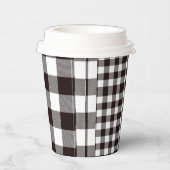 Gobelets En Papier Monogramme Rustique Chic Brown et blanc (Droite)