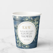Gobelets En Papier Monogramme rustique Couples de verdure Wedding sho (Verso)