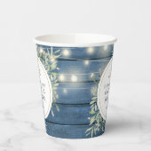 Gobelets En Papier Monogramme rustique Couples de verdure Wedding sho (Gauche)