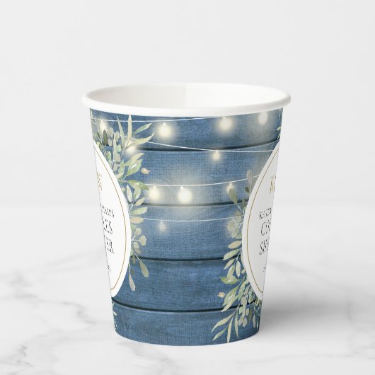 Gobelets En Papier Monogramme rustique Couples de verdure Wedding sho (Gauche)