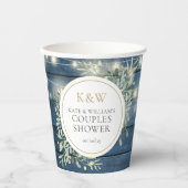 Gobelets En Papier Monogramme rustique Couples de verdure Wedding sho (Recto)