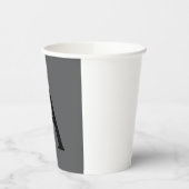 Gobelets En Papier Monogramme simple gris classique Ajouter un nom in (Gauche)