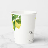 Gobelets En Papier Monogrammes Citrus citron Mariage de verdure (Gauche)