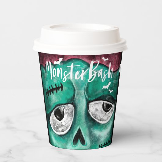 Gobelets En Papier Monster Bash Fun Zombie Vampire Halloween Party (Recto)