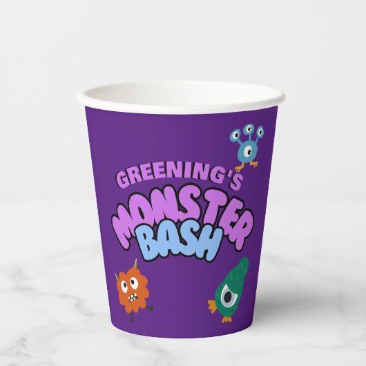 Gobelets En Papier Monster bash party tasse Halloween enfants vaissel (Recto)