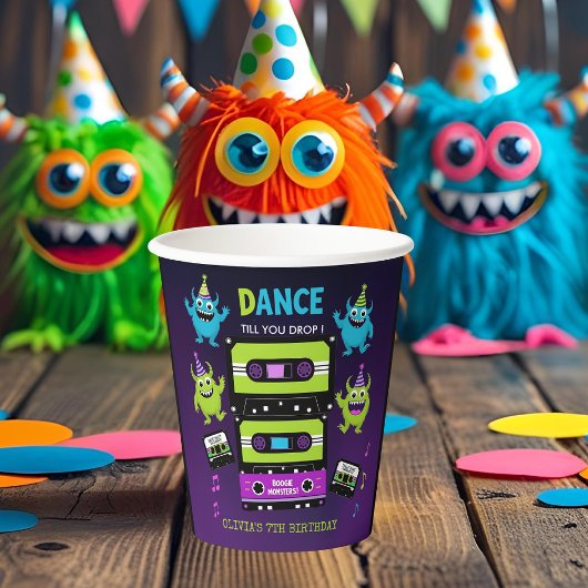 Gobelets En Papier Monster Dance Party | Anniversaire d'Halloween