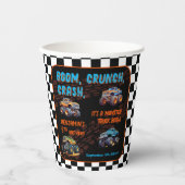 Gobelets En Papier Monster Truck Bash Boy 5e fête d'anniversaire (Recto)