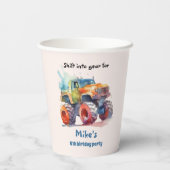 Gobelets En Papier Monster Truck boy Anniversaire (Verso)