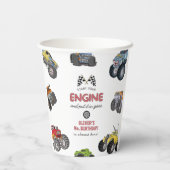 Gobelets En Papier Monster truck, boy any age birthday (Verso)