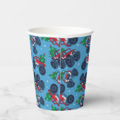 Gobelets En Papier Monster Trucks et Motif des arbres de Noël (Droite)