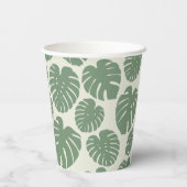 Gobelets En Papier Monstera - Vert (Verso)